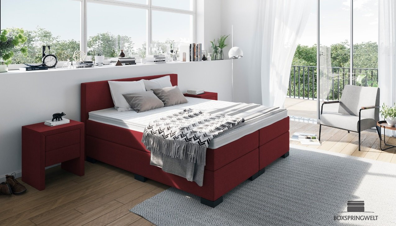 Boxspringbett William in Board Rot