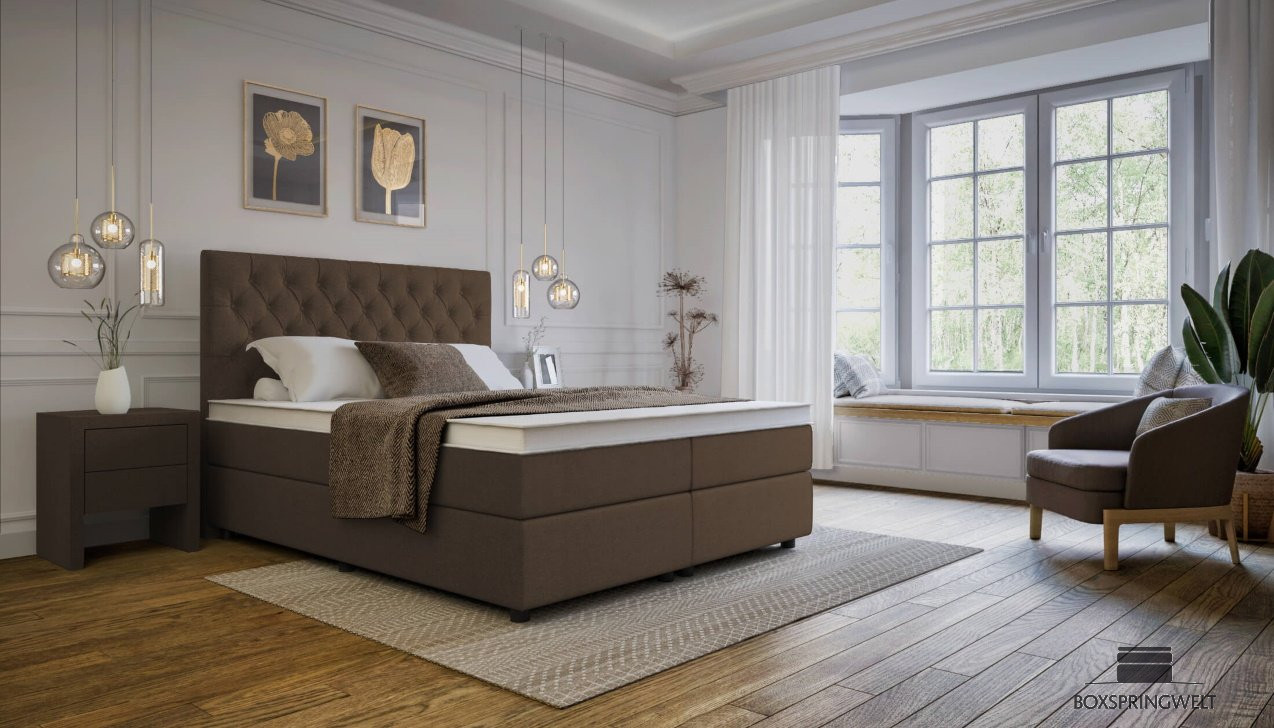 Boxspringbett Antonia in Luca Dunkelbraun