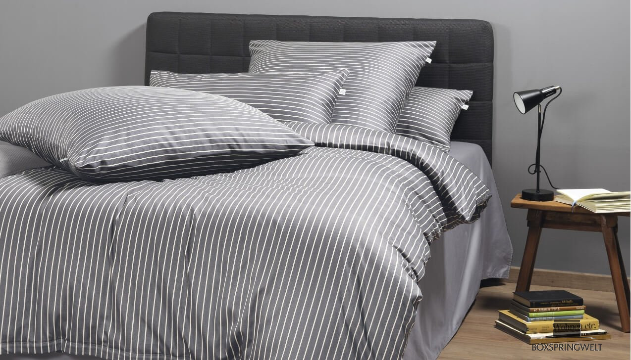 Irisette Mako Satin Bettwäsche Lorenzo in Silber