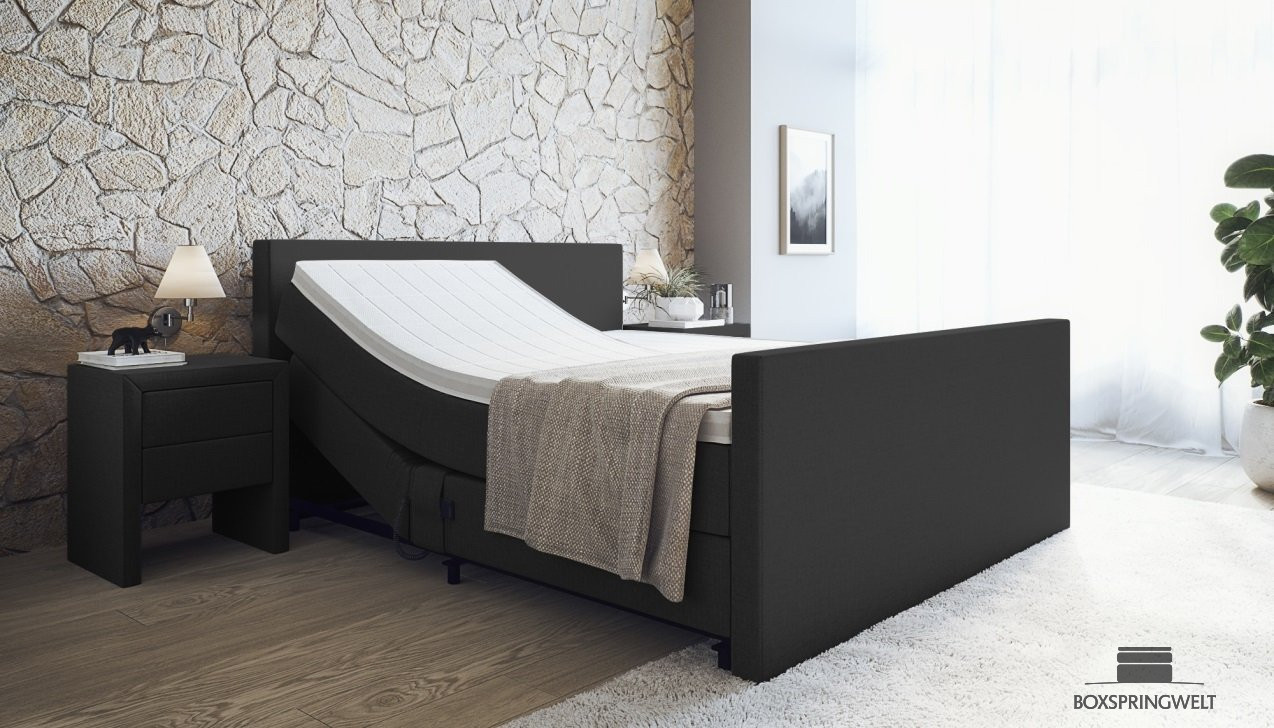 Boxspringbett Sven mit Motor in Anthrazit