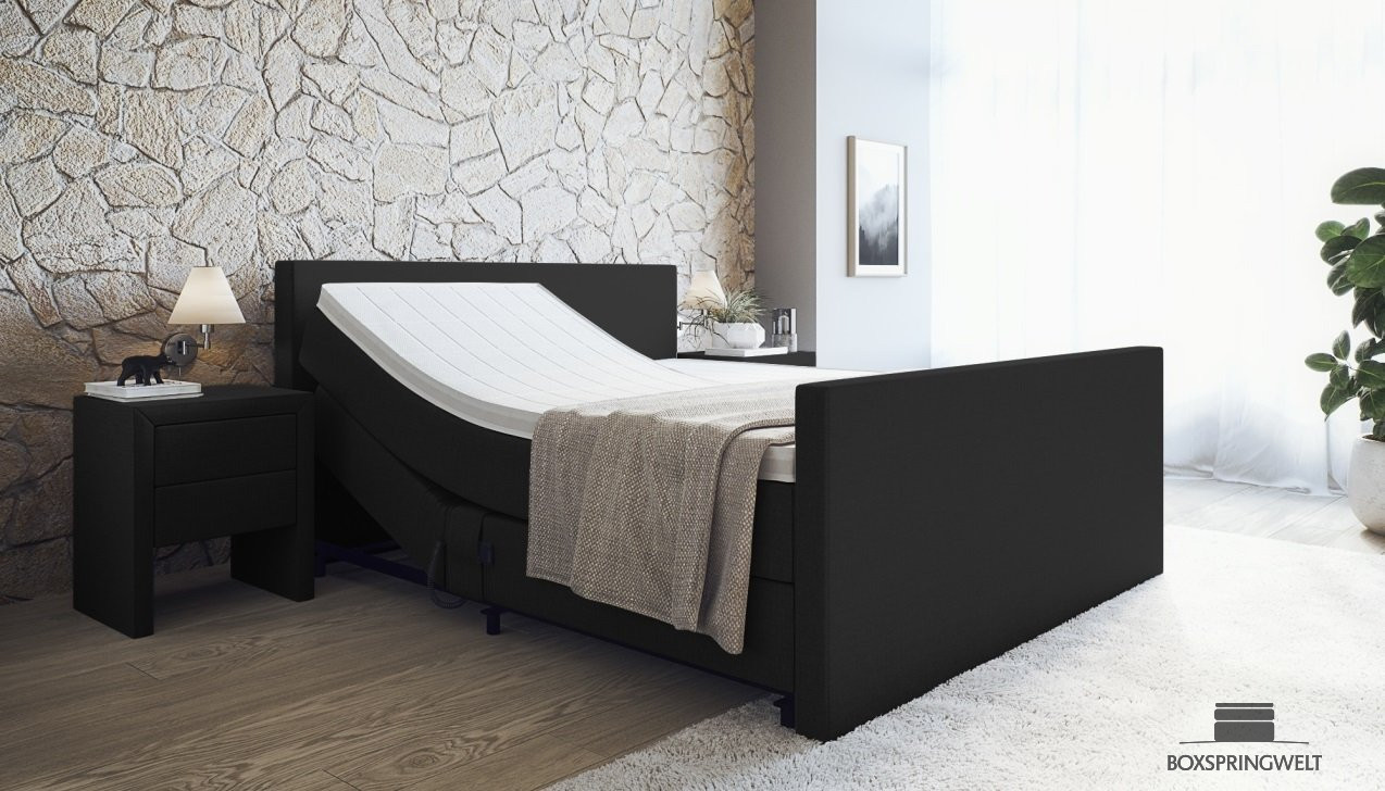Boxspringbett Sven mit Motor in Onyx