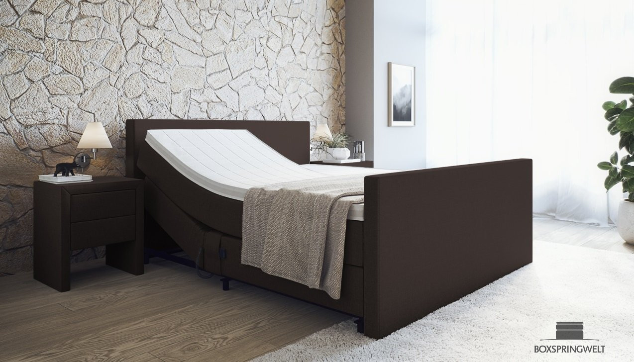 Boxspringbett Sven mit Motor in Dunkelbraun