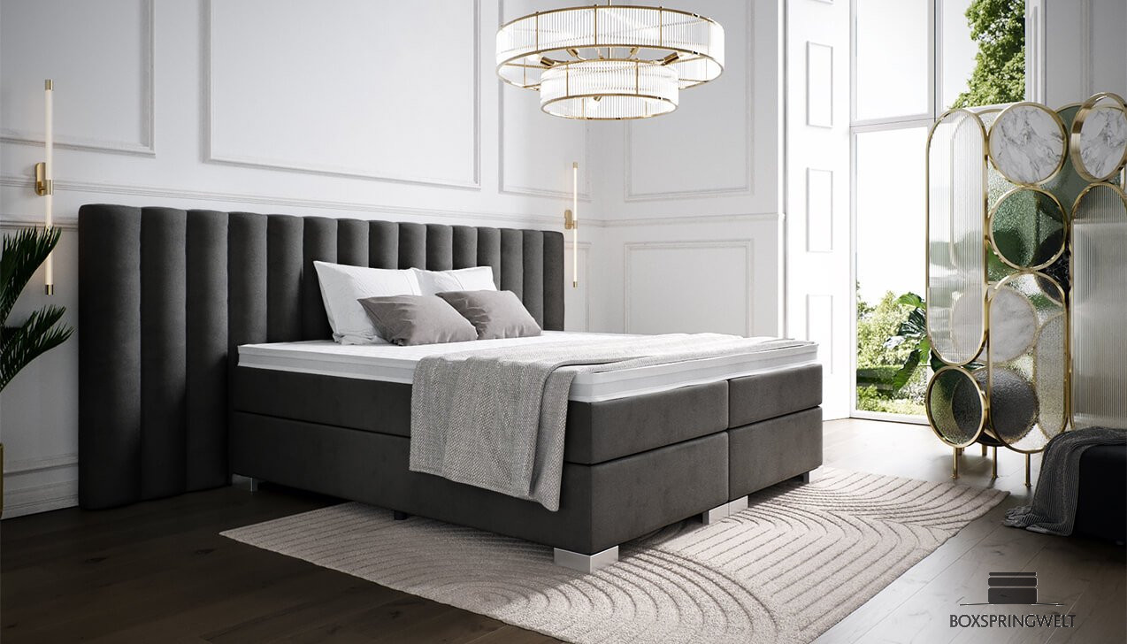 Boxspringbett Diana in Bezug Adore Anthracite