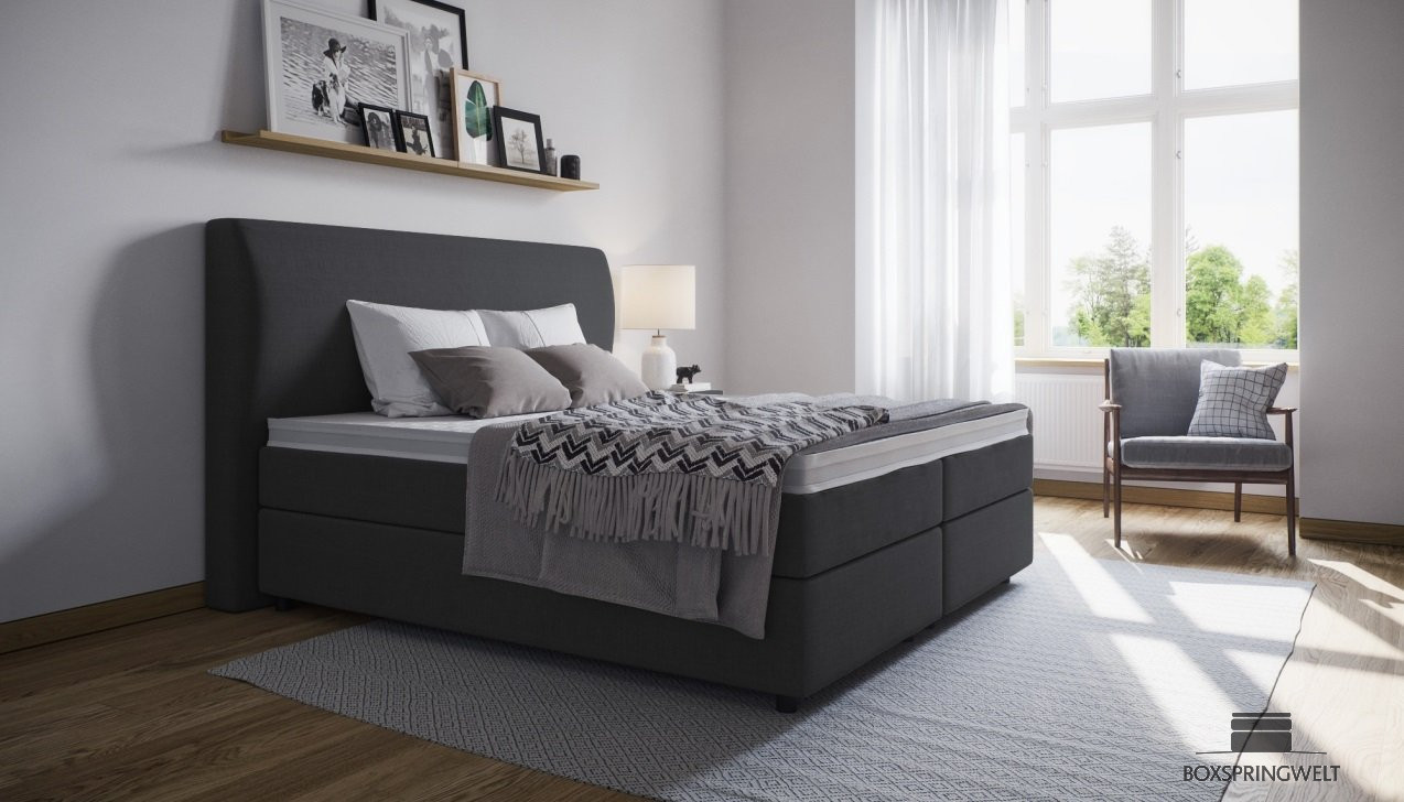 Boxspringbett Charlotte in Mine Anthrazit