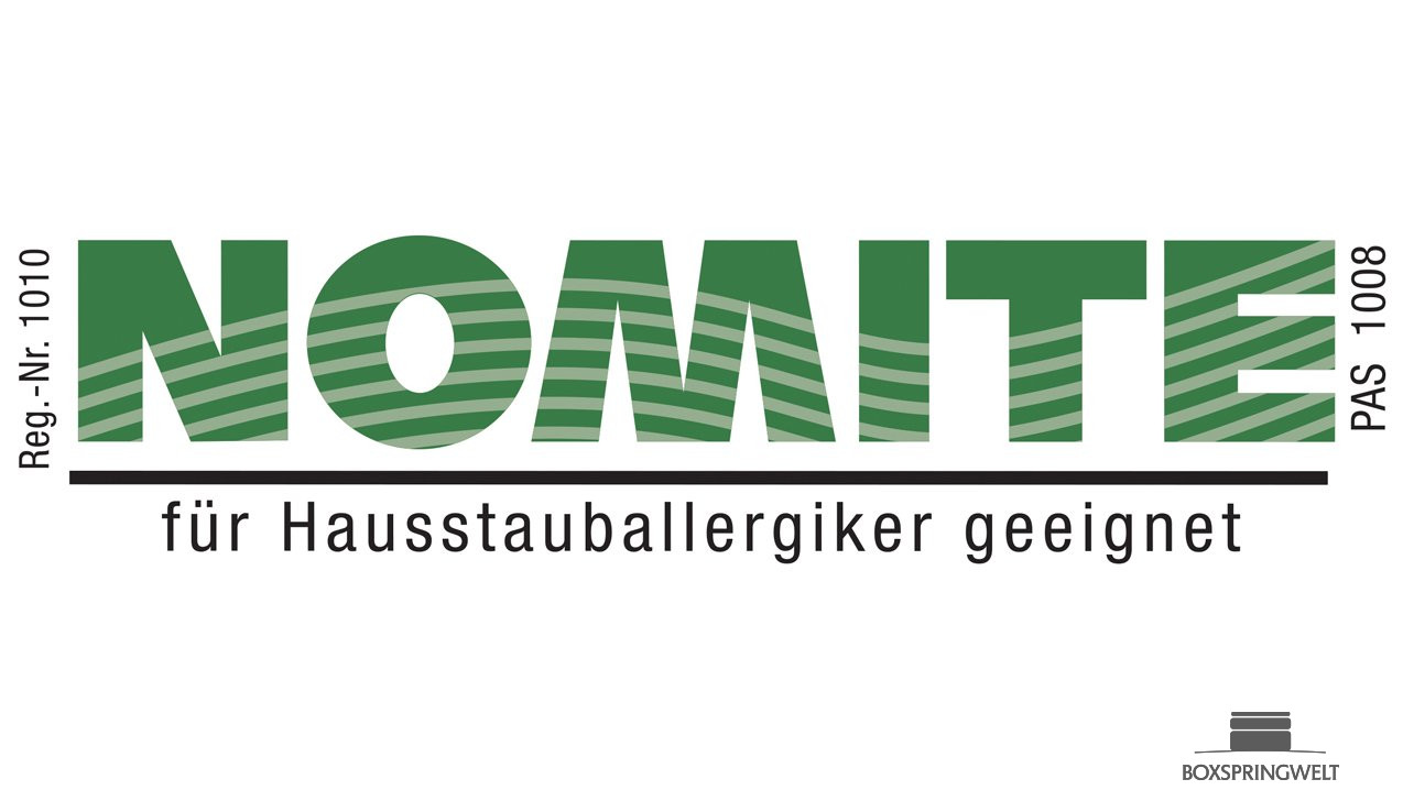 NOMITE Siegel, für Hausstauballergiker geeignet