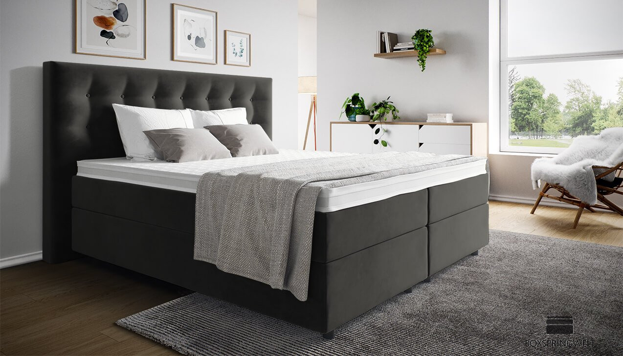 Boxspringbett Paul in Adore Darkgrey