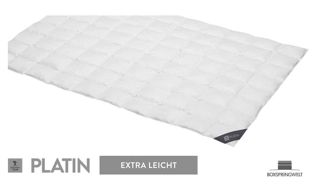 Daunendecke „Platin“ Extraleicht, Wärmeklasse 1, Sommer-Bettdecke
