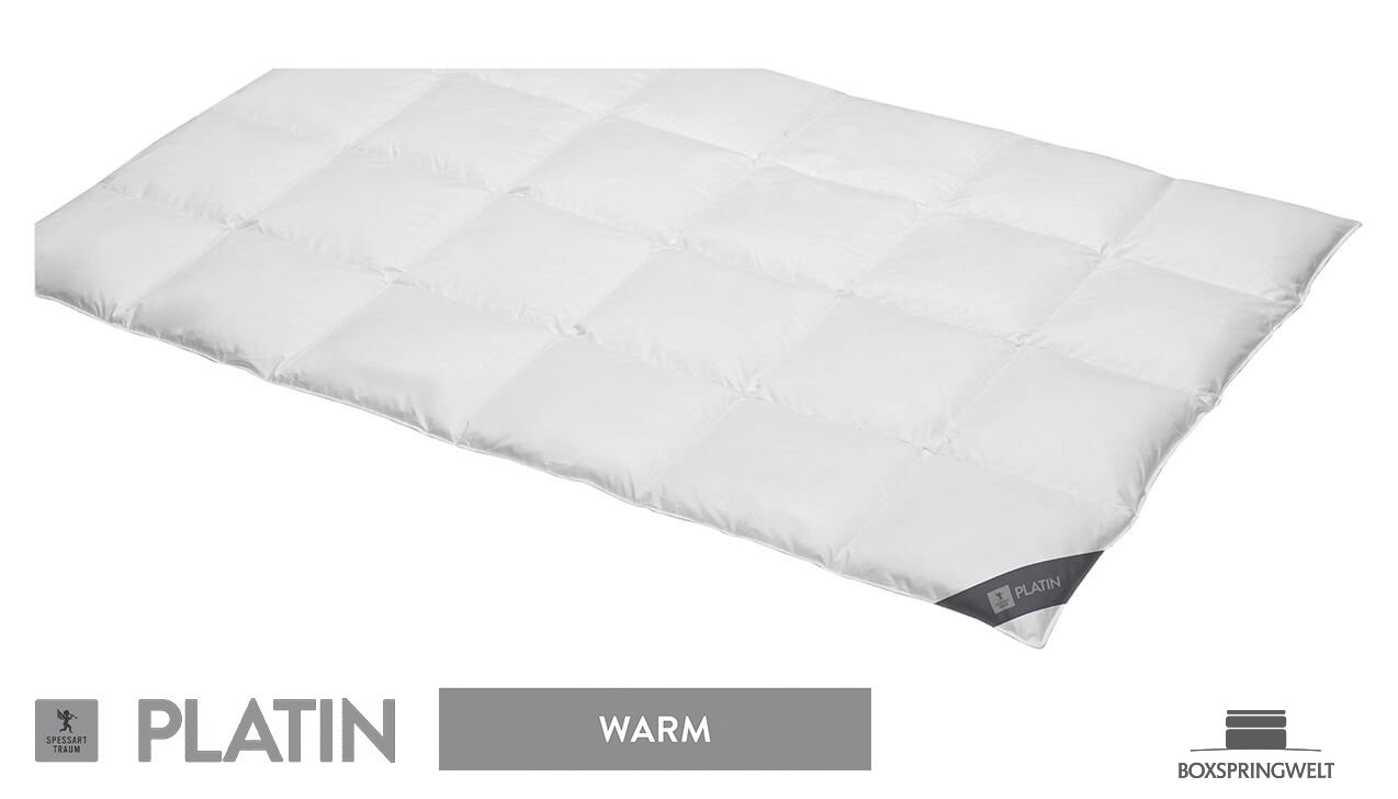Daunendecke „Platin“ Warm, Wärmeklasse 4, Bettdecke für Herbst & Winter