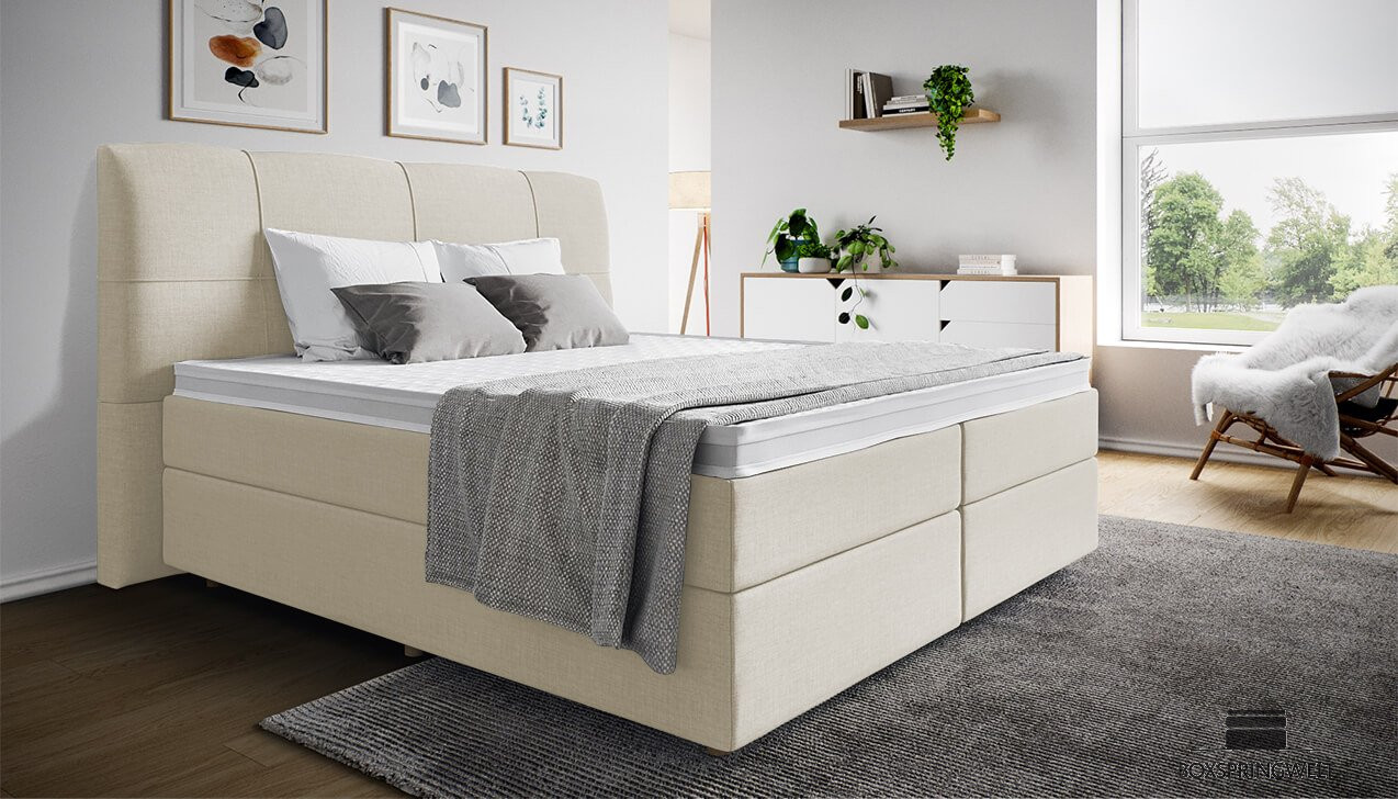 Boxspringbett Paul in Board Ecru