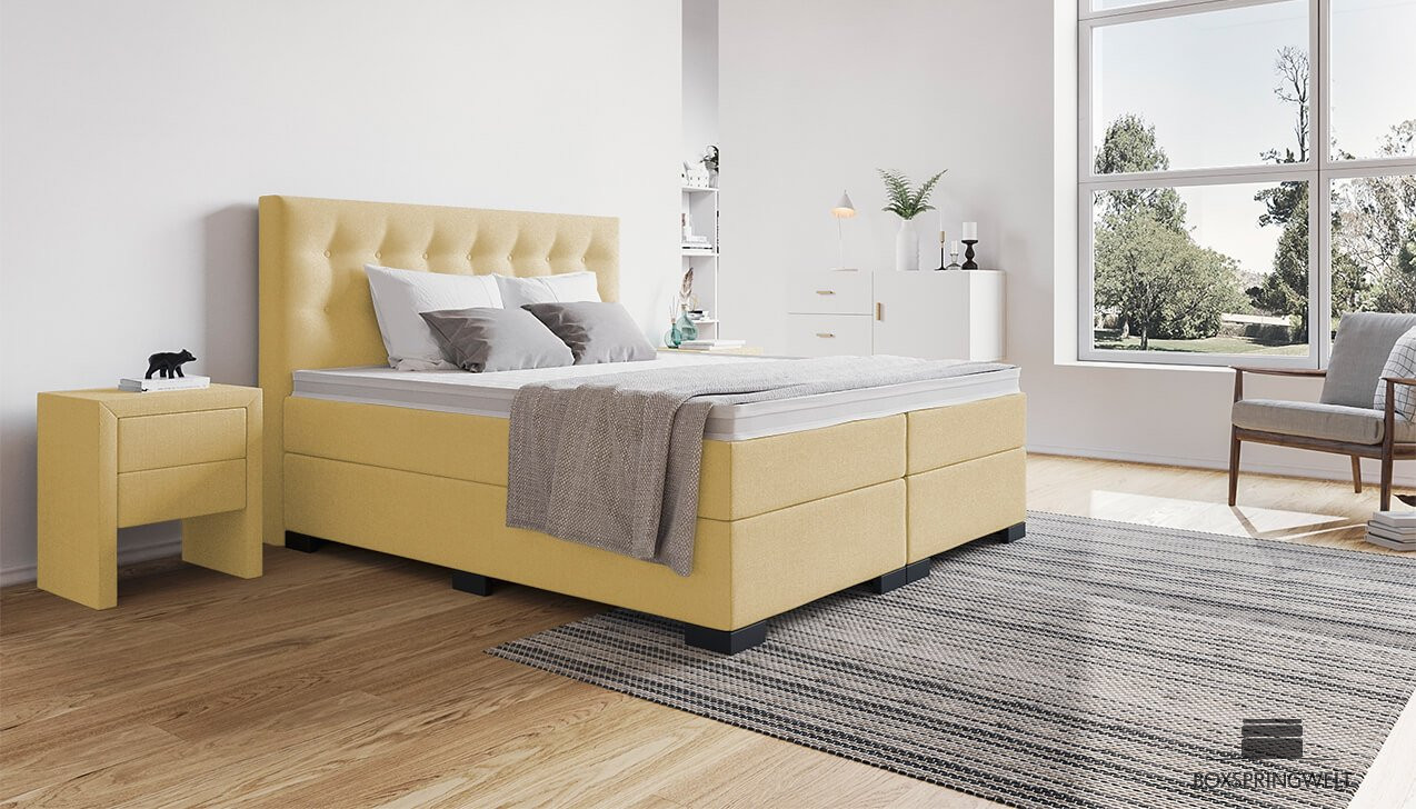Boxspringbett Beatrix in Board Gelb