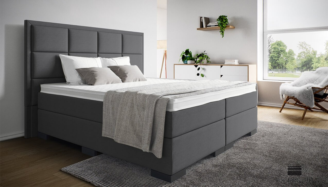 Boxspringbett Paul in Mine Grau