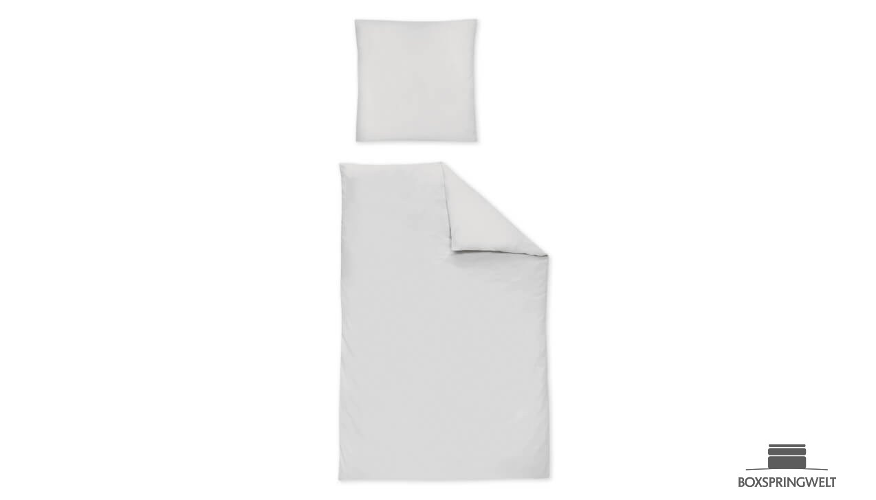 Irisette Bettwäsche Paris in Silber-Grau - Set aus Bettbezug und Kissenbezug 80x80