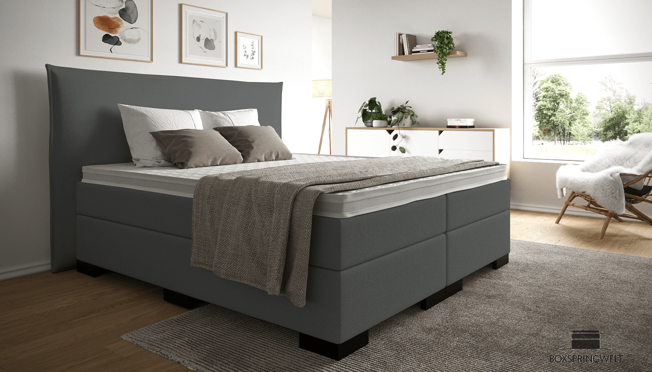 Boxspringbett Paul in Alpine Grey