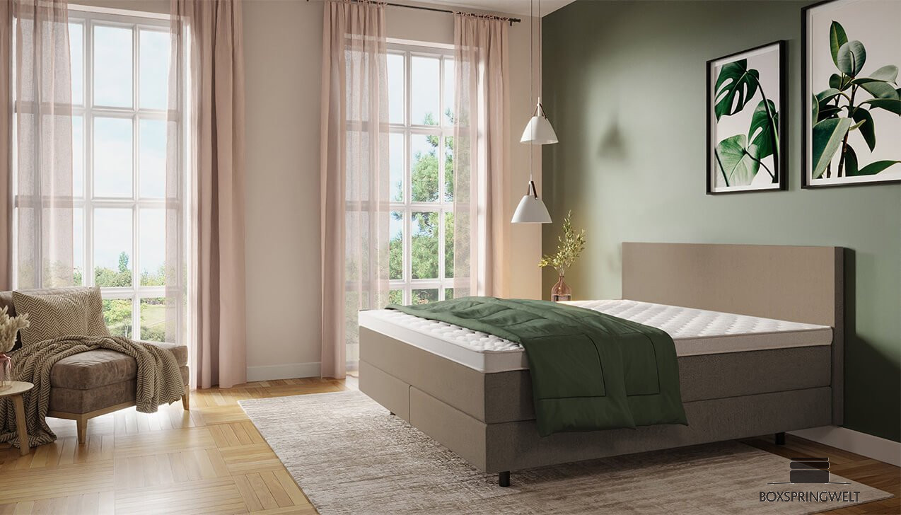 Boxspringbett Mia in Iadera Beige