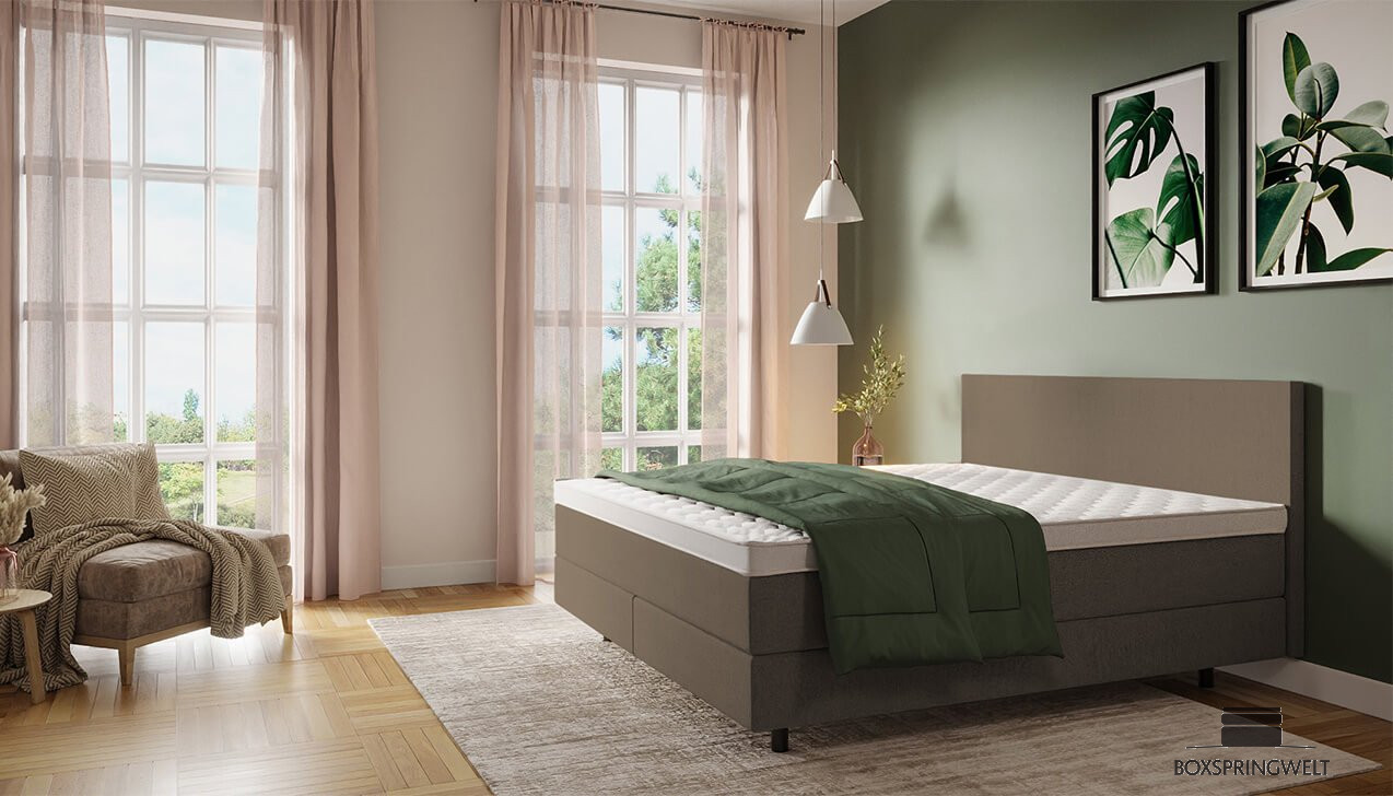 Boxspringbett Mia in Iadera Braun 