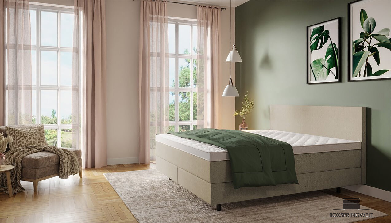 Boxspringbett Mia in Iadera Creme