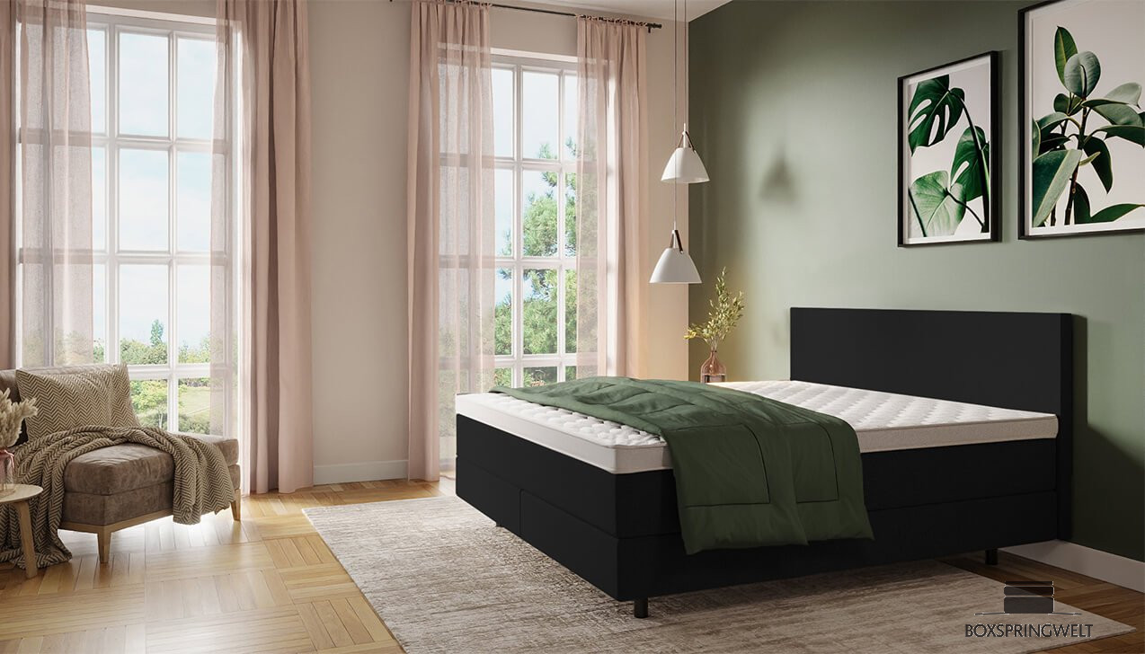 Boxspringbett Mia in Iadera Schwarz