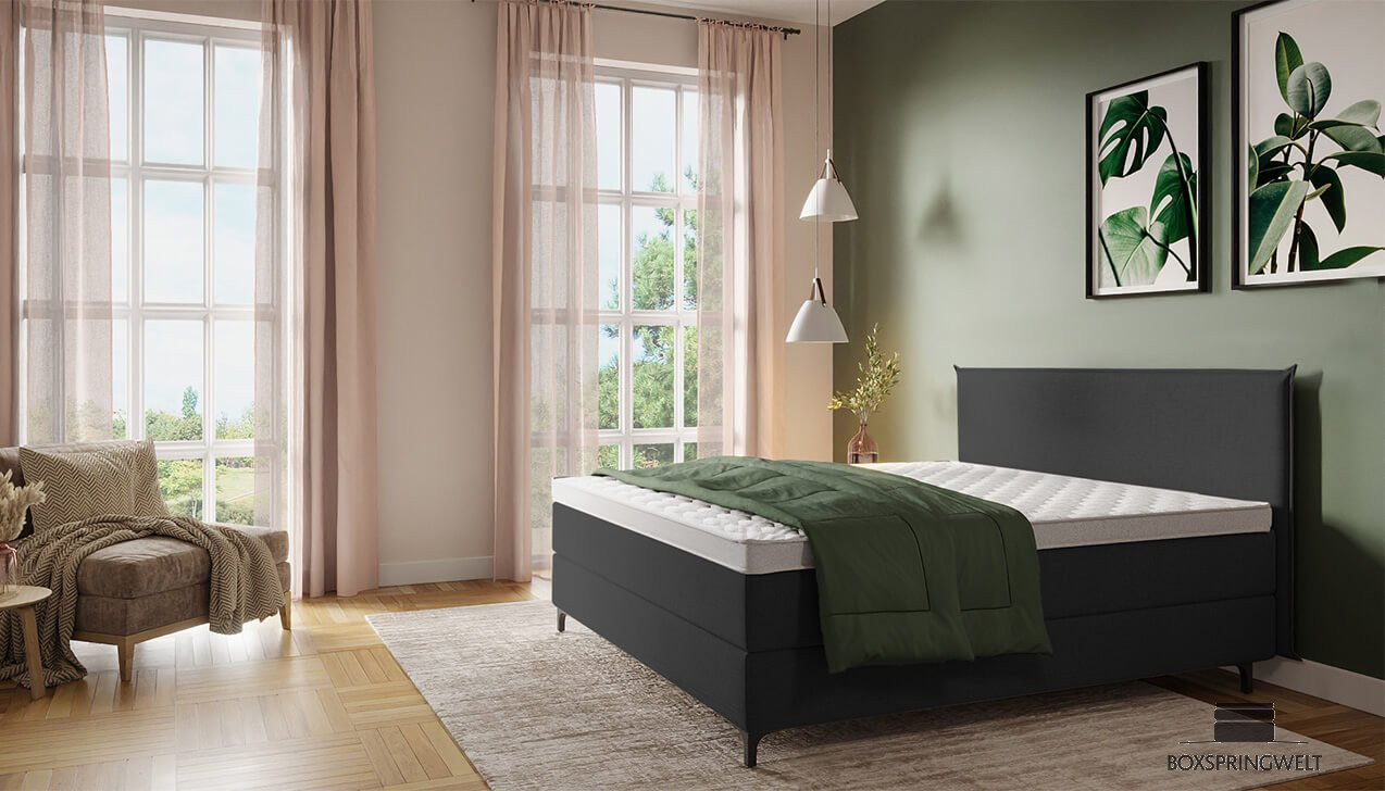 Boxspringbett Mia in Jade Anthrazit