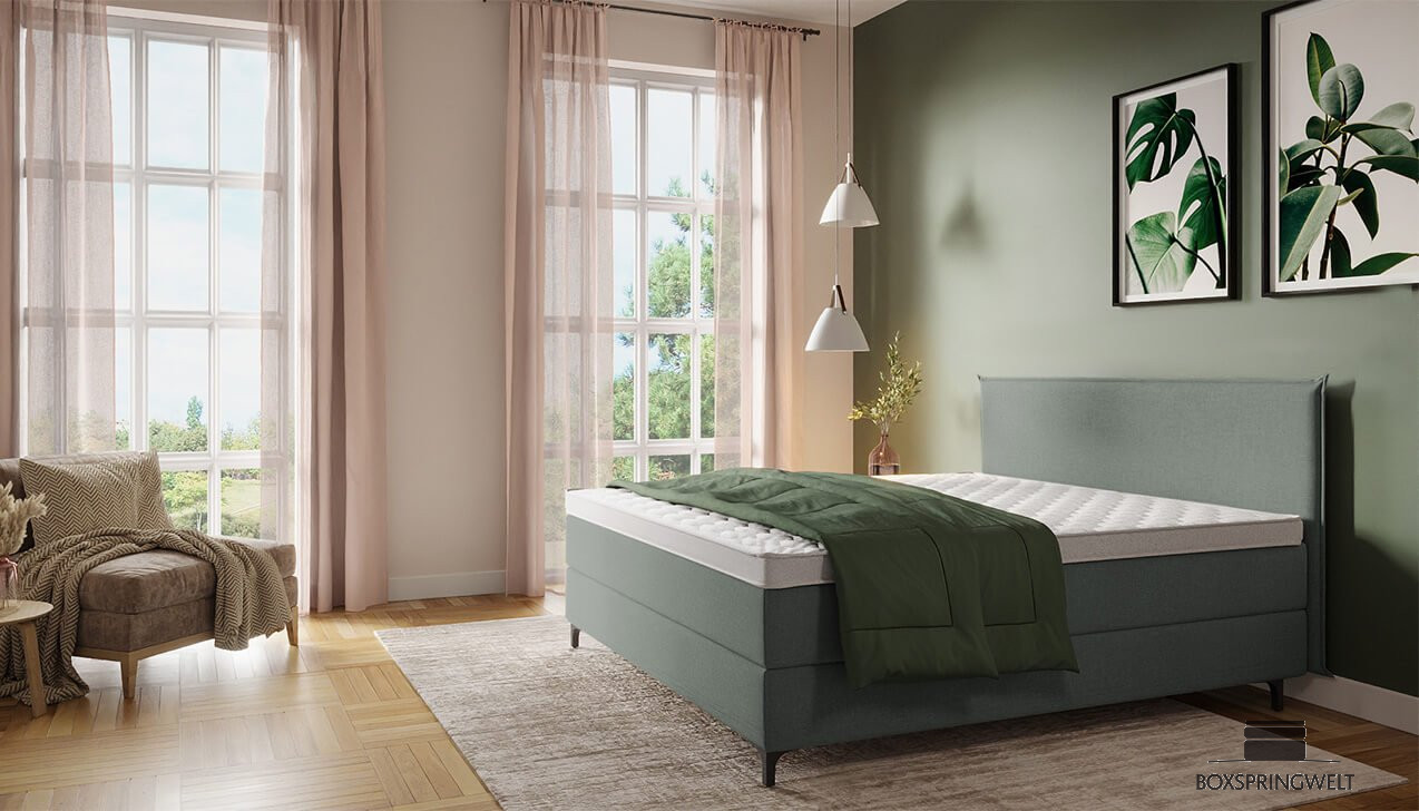 Boxspringbett Mia in Jade Türkis