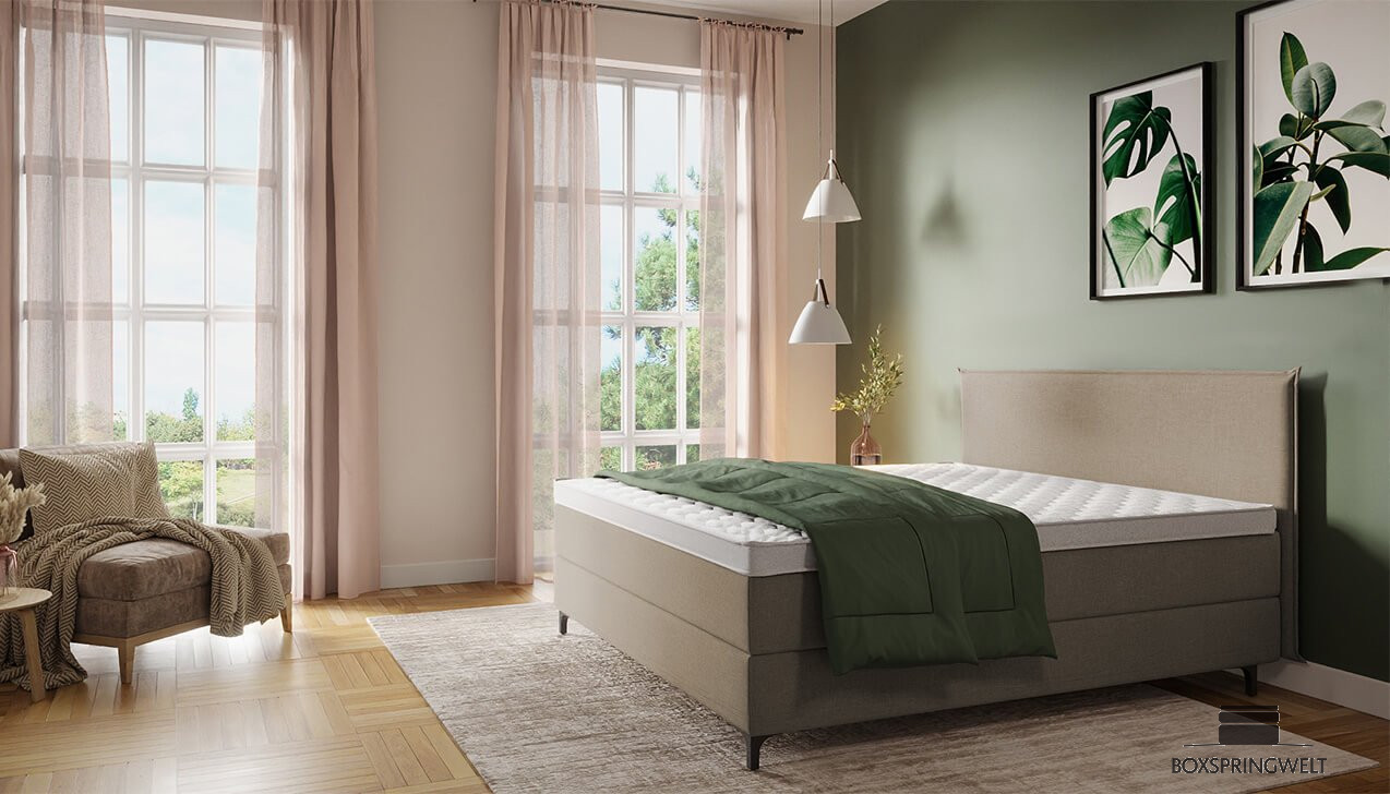 Boxspringbett Mia in Jade Taupe