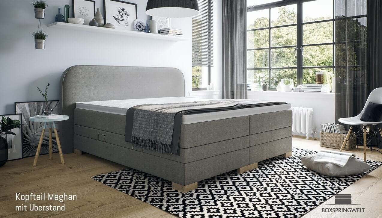 Mit Kopfteil Meghan mit Seitenabstand. Eckige Füße, Buche. 