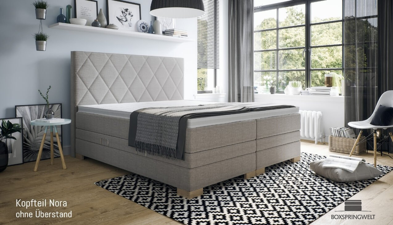 Mit Kopfteil Nora ohne Seitenabstand. Eckige Füße, Buche. 