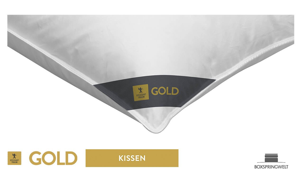 3-Kammerkissen „Gold“ aus Daunen und Federn, Kopfkissen