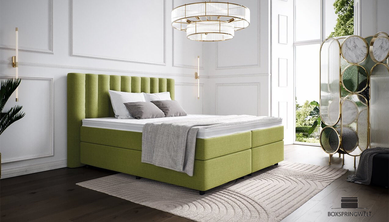 Boxspringbett Diana in Bezug Mine Lime