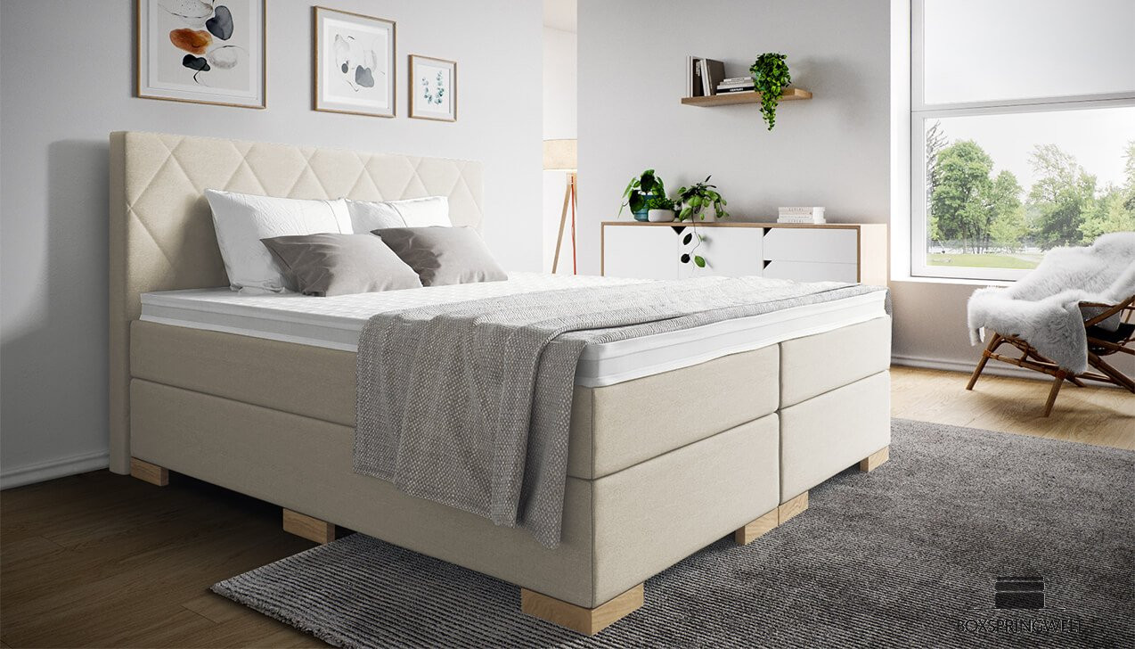 Boxspringbett Paul in Luca Beige