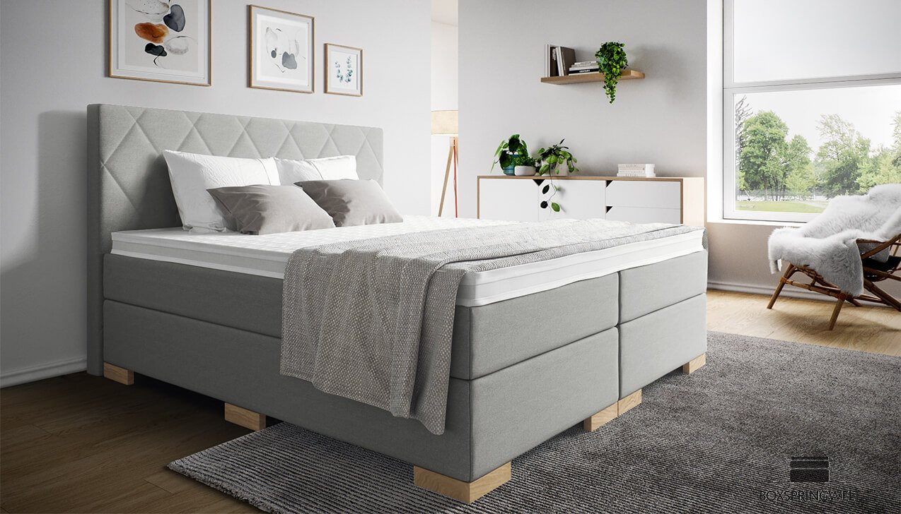 Boxspringbett Paul in Luca Dolphin