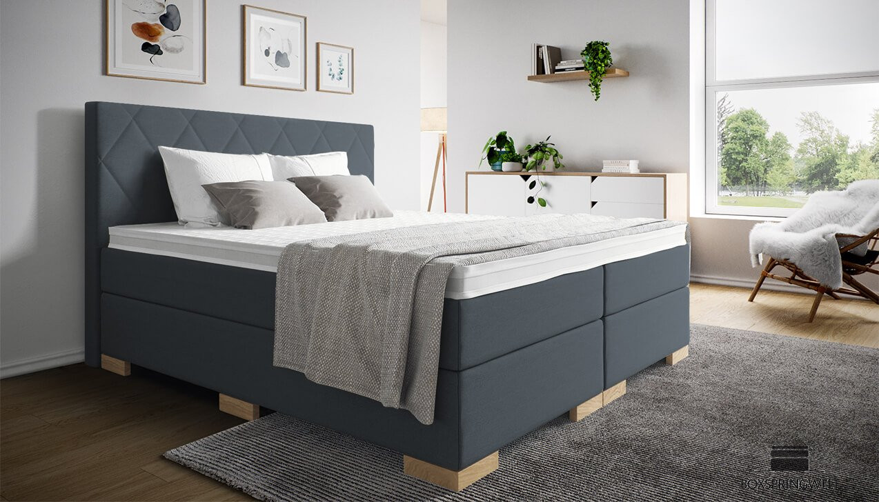 Boxspringbett Paul in Luca Royalblau