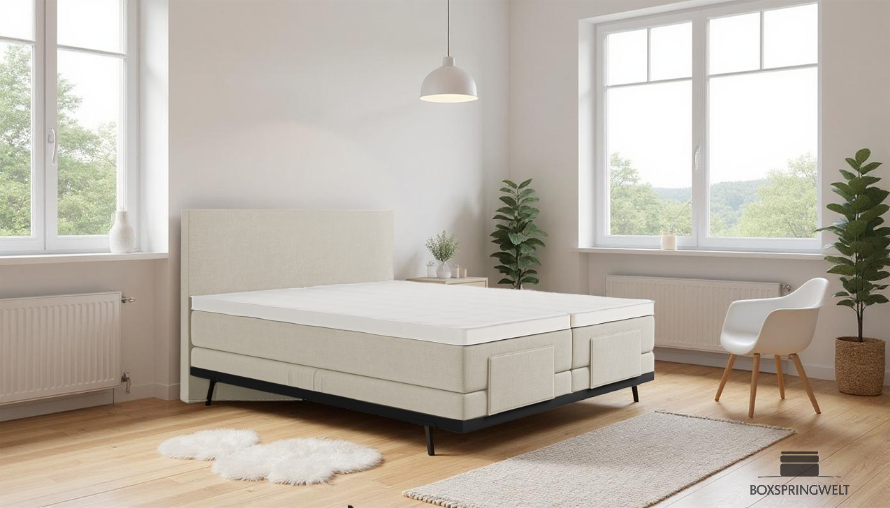 Boxpspringbett Mika in Board Ecru