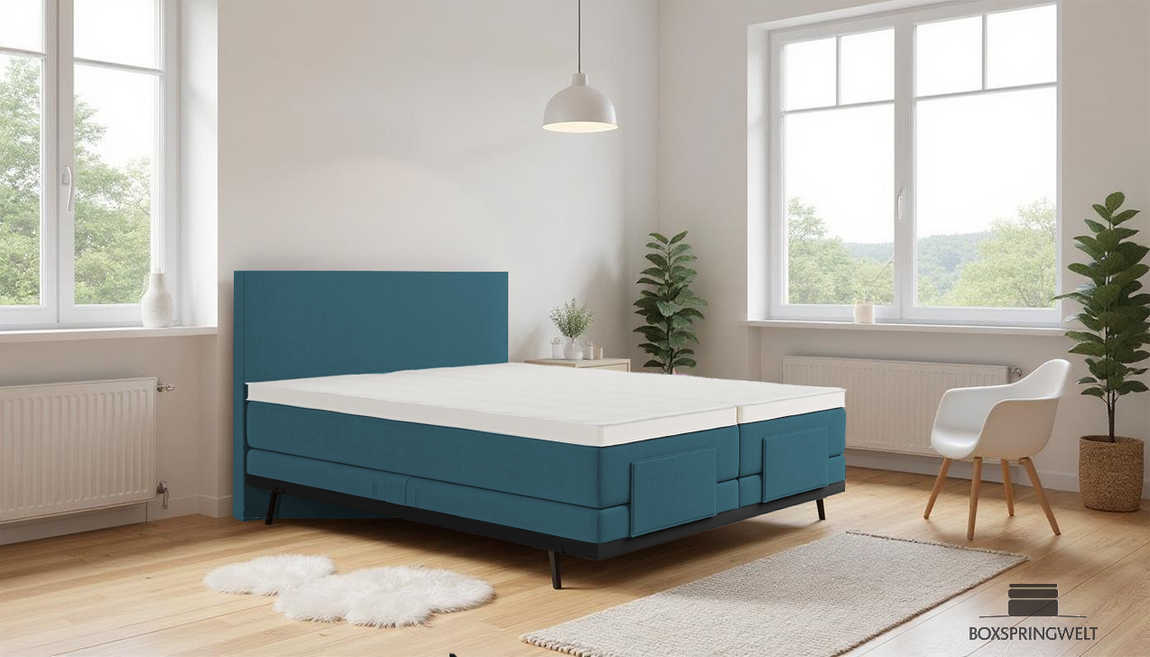 Boxpspringbett Mika in Board Petrol