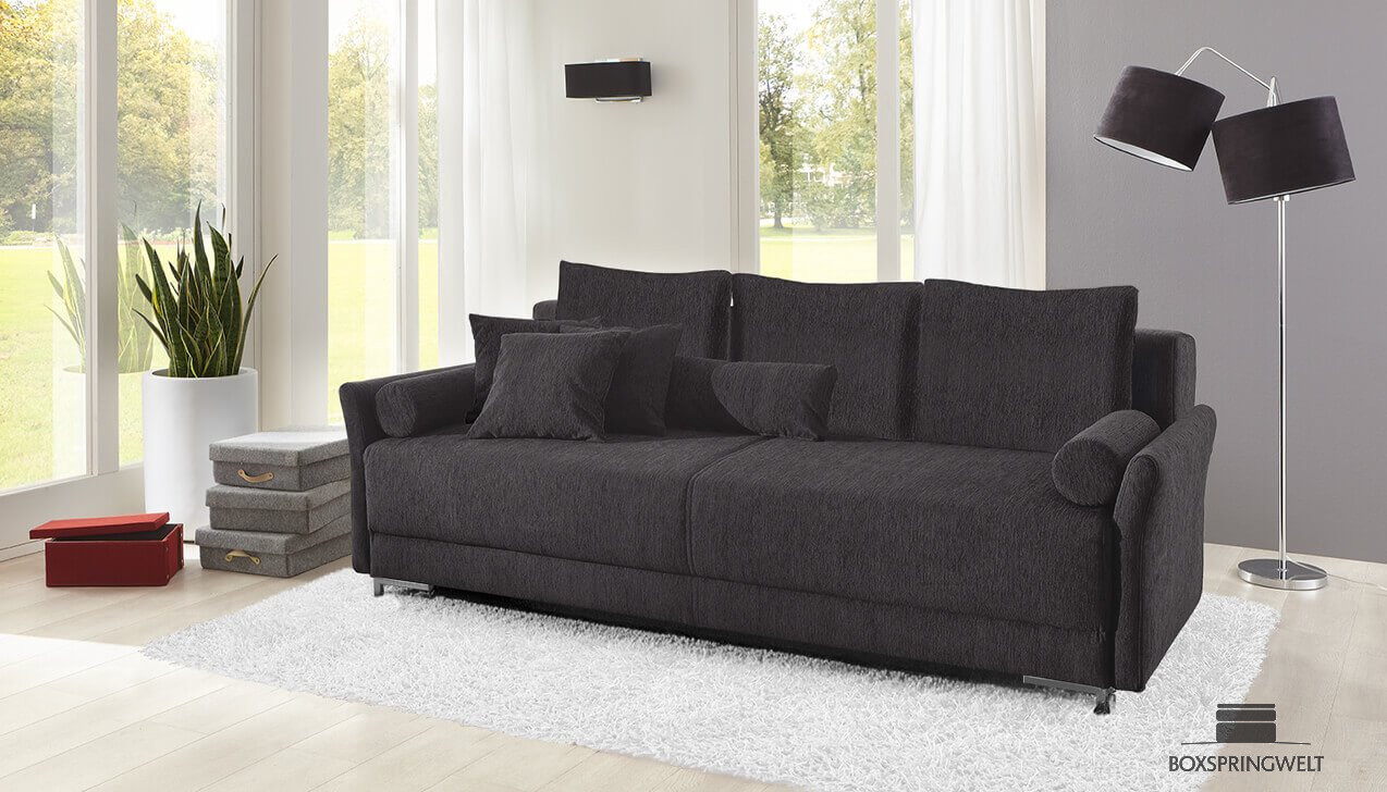 Boxspringsofa mit Armlehne und 3 Rückenkissen