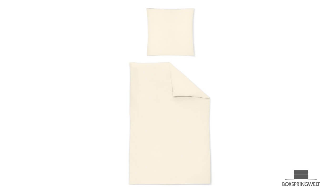 Irisette Bettwäsche Paris in Natur - Set aus Bettbezug und Kissenbezug 80x80