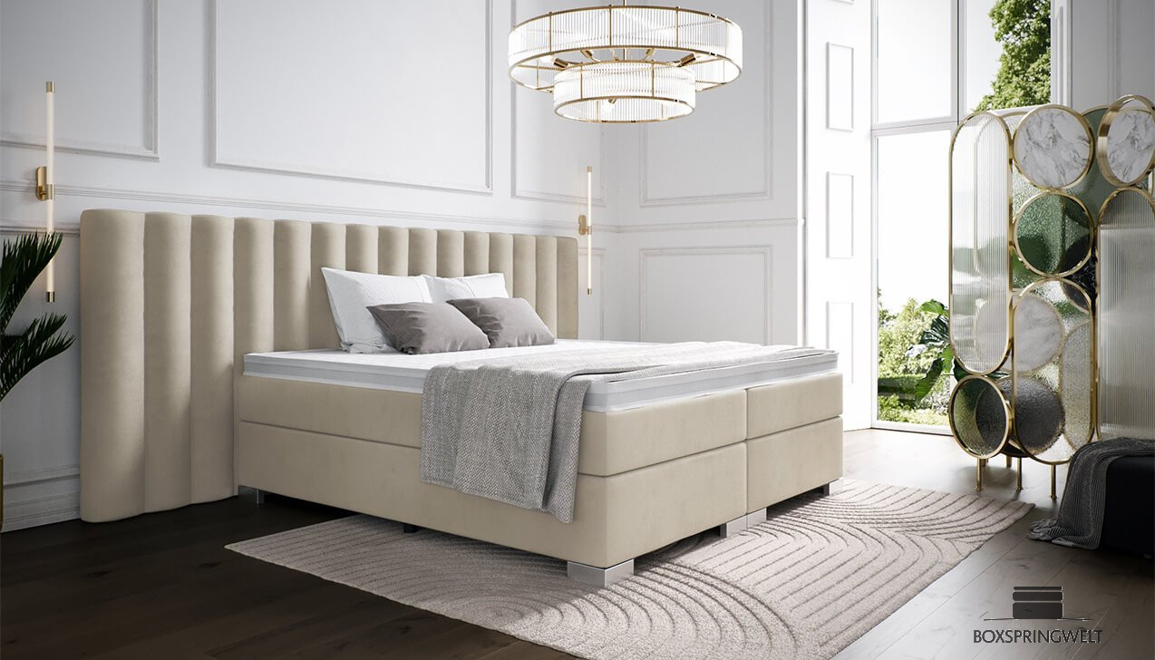 Boxspringbett Diana in Bezug Adore Natural