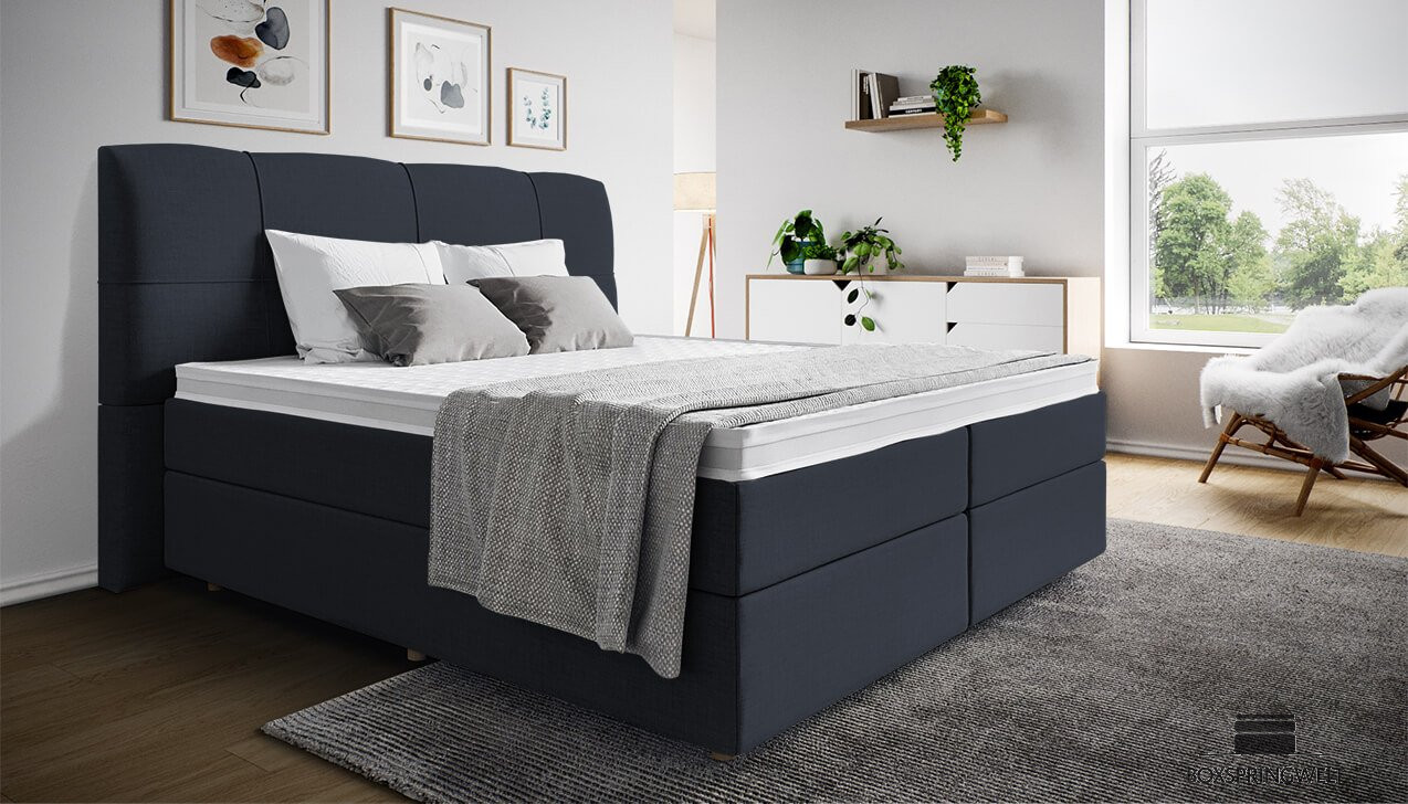 Boxspringbett Paul in Board Navy