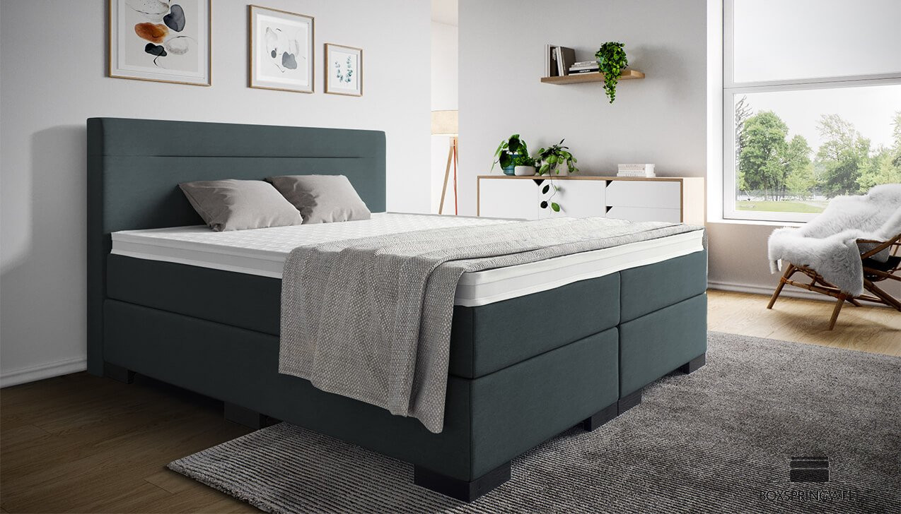 Boxspringbett Paul in Crush Navy