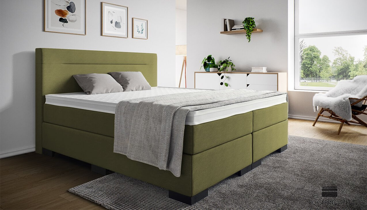 Boxspringbett Paul in Crush Olive