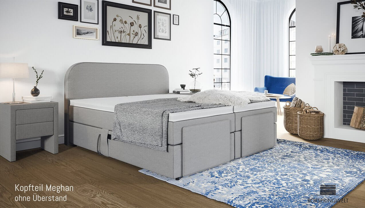 Mit Kopfteil Meghan ohne Seitenabstand. 