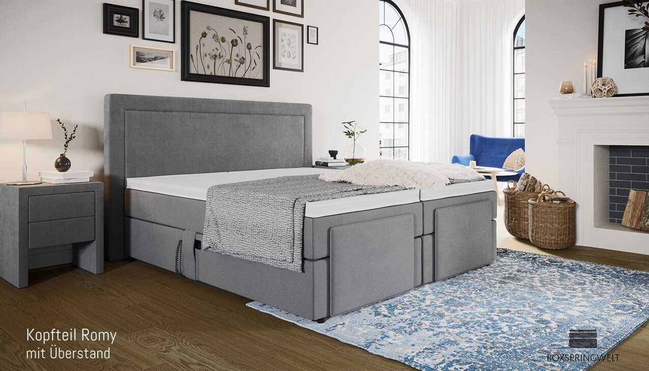 Mit Kopfteil Romy mit Seitenabstand.