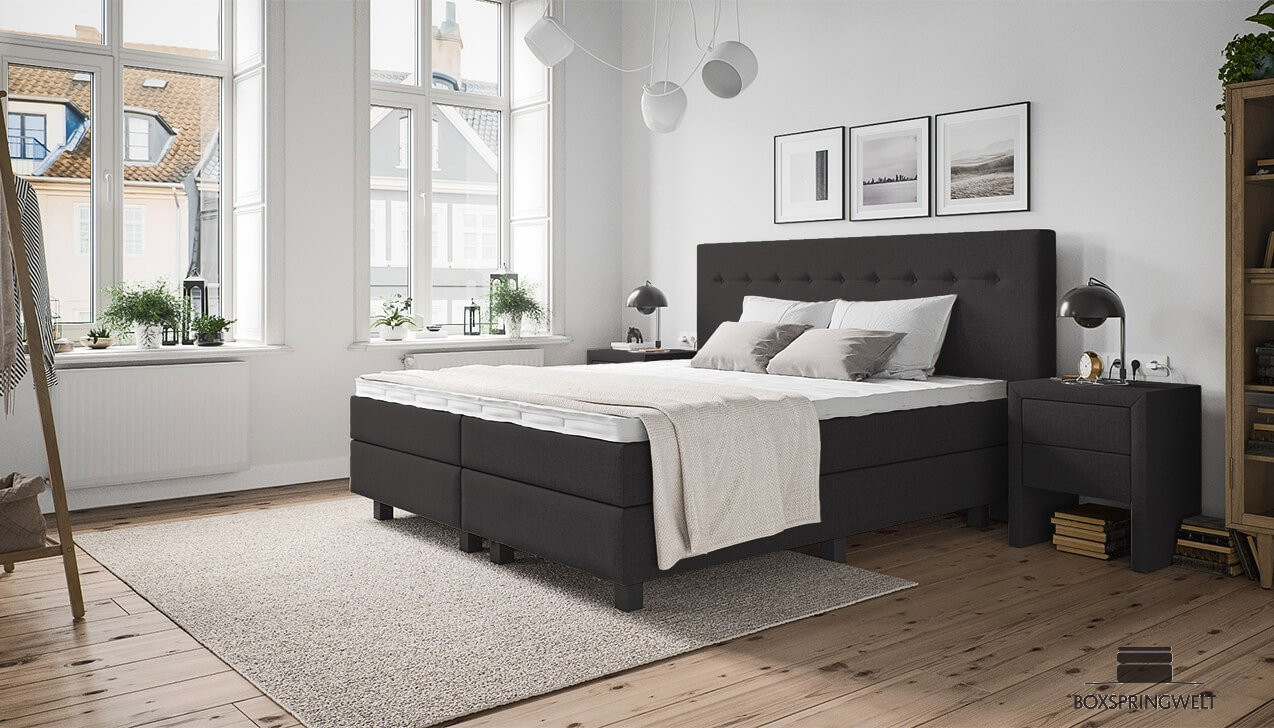 Boxspringbett Polly in Onyx
