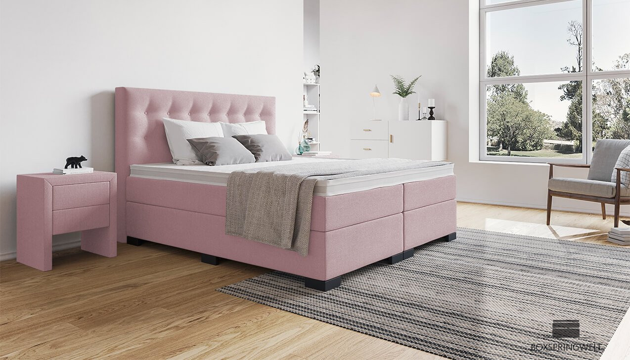 Boxspringbett Beatrix in Board Rosa