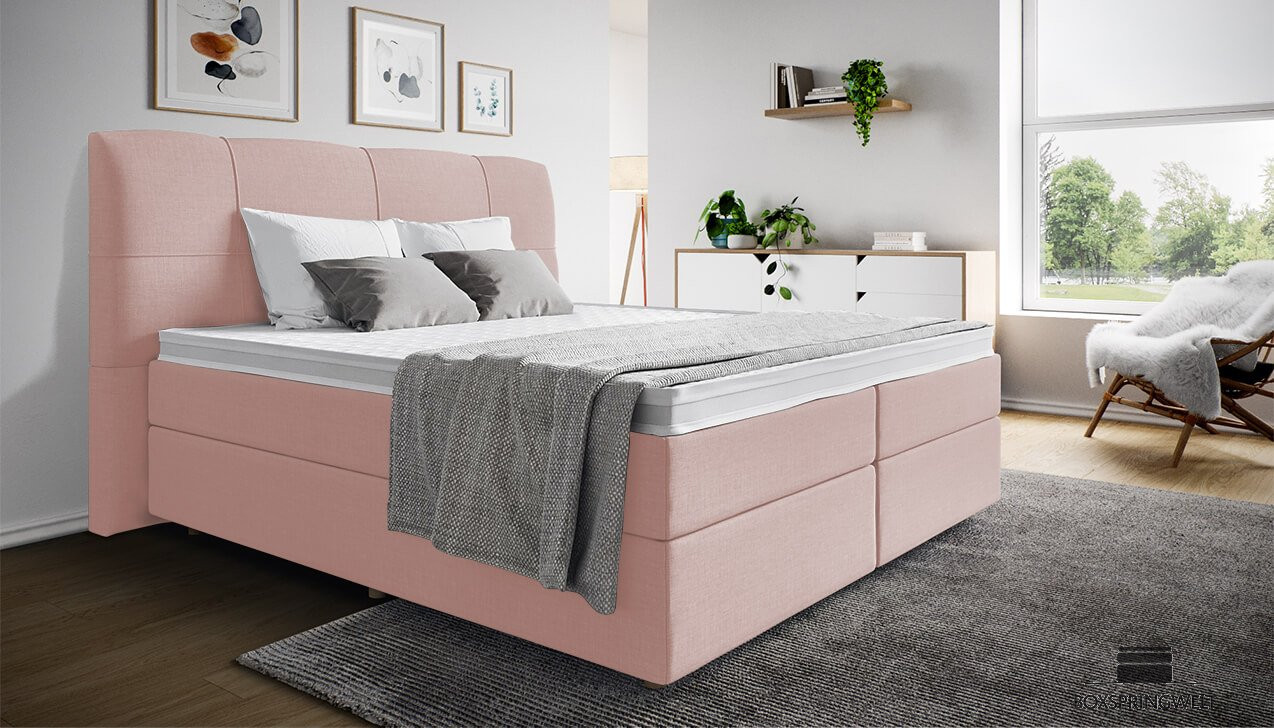 Boxspringbett Paul in Board Rosa