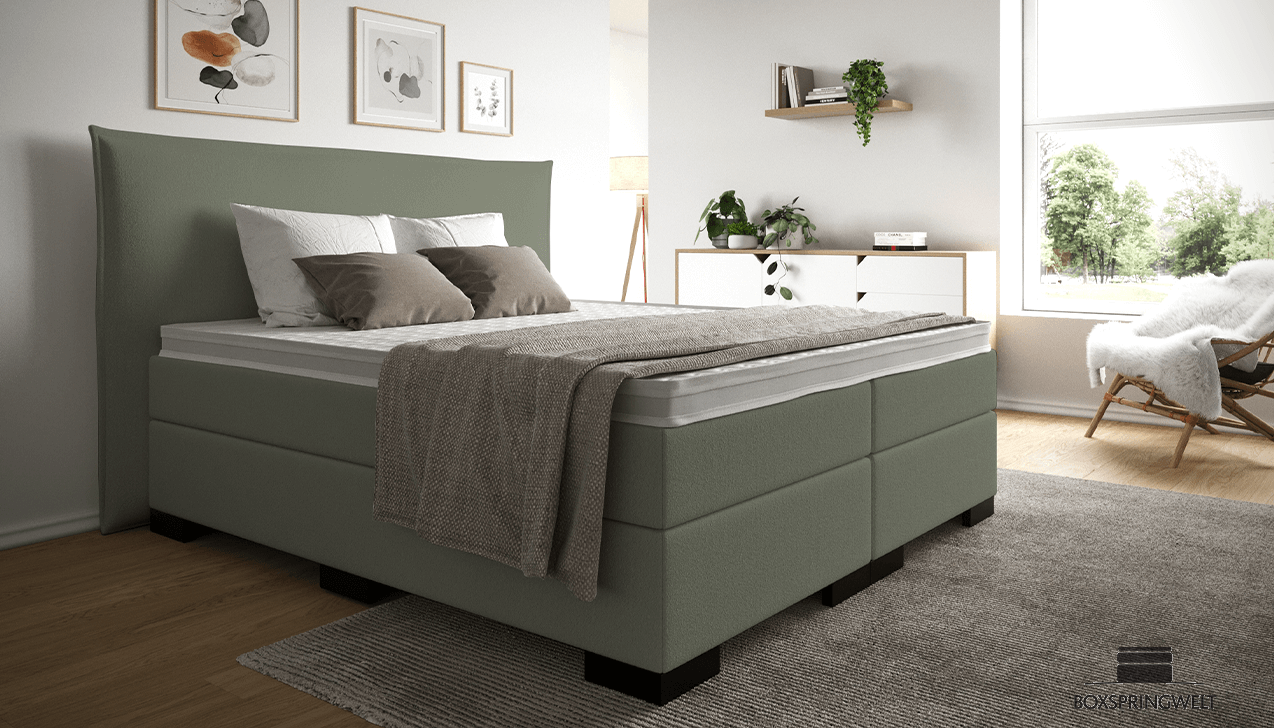 Boxspringbett Paul in Alpine Sage