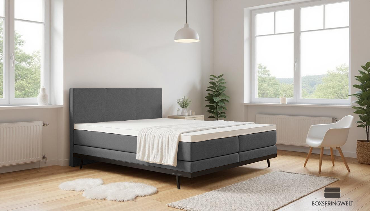 Boxpspringbett Mika in Soil Zinc