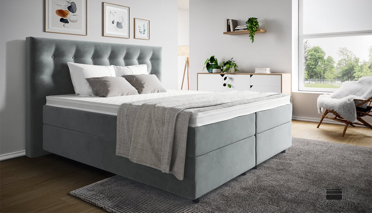 Boxspringbett Paul in Adore Steel   
