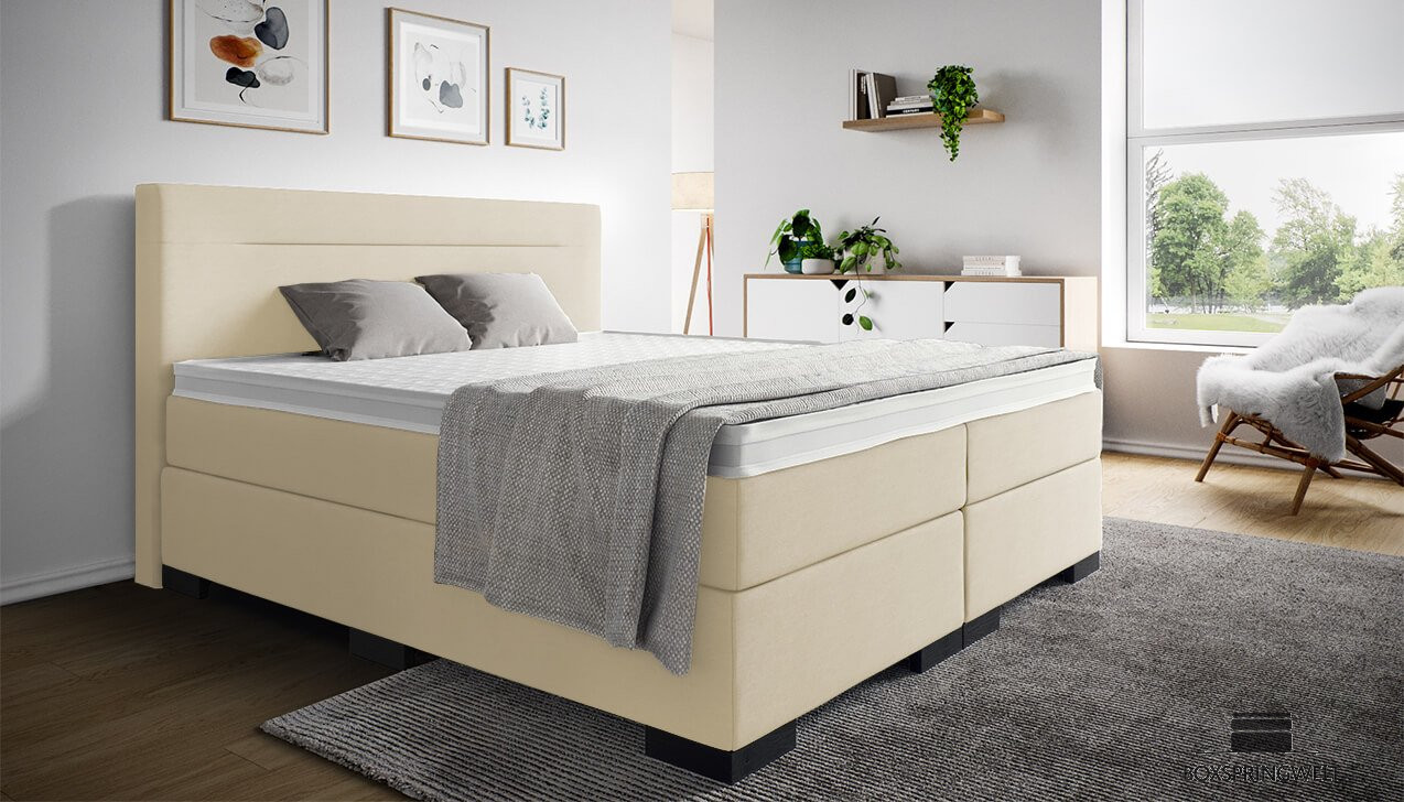 Boxspringbett Paul in Crush Vanille