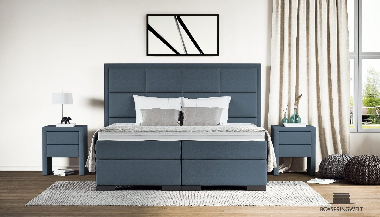 Boxspringbett Vincent in Luca Royalblau