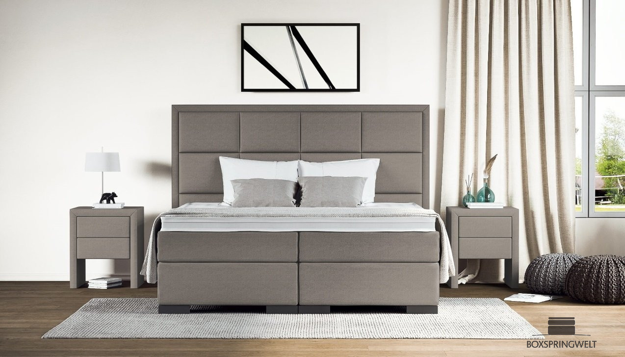 Boxspringbett Vincent in Luca Taupe
